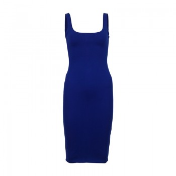 WIXRA Basic Vest Dress Women Back Split Dress 2018 Summer New Fashion Sleeveless Vest Tanks Slim Bodycon Strap Party Dresses