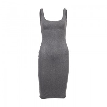 WIXRA Basic Vest Dress Women Back Split Dress 2018 Summer New Fashion Sleeveless Vest Tanks Slim Bodycon Strap Party Dresses