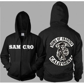 SOA Sons of anarchy the child new Fashion SAMCRO Men Sportswear Hoodies Male Zipper Casual Sweatshirt Winter Hip Hop Warm Hoody