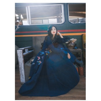 High Quality Explosions Leisure  Retro wool matching  Dresses Women spring autumn Casual  Dress