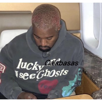 19ss Kanye West Kids See Ghost Logo Flocking Women Men Hoodies Sweatshirts Hiphop Streetwear Men Fashion Hoodie Pullover