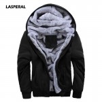 LASPERAL 2018 Winter New Tracksuit Men Fashion Thicken Velvet Casual Hooded Warm Thick Hoodie Solid Moleton Masculino Sweatshirt