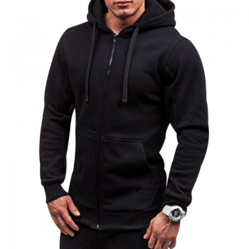 Plus Size Men Hoodies Jacket Winter Spring Drawstring Zipper Hooded Sweatshirt Top Male Long Sleeve Pocket Pullover Hoodie Coat