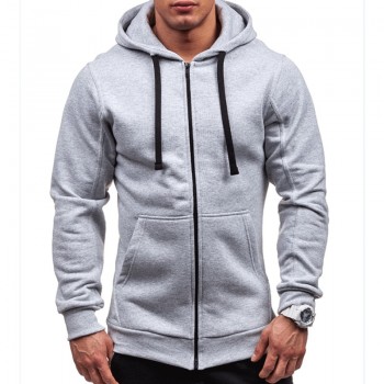Plus Size Men Hoodies Jacket Winter Spring Drawstring Zipper Hooded Sweatshirt Top Male Long Sleeve Pocket Pullover Hoodie Coat