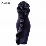 Ladies Bodycon Little Black Dress Ruffled Slim Fashion Tight Dresses Sleeveless Pencil Robe Spring Summer Fashion New 2019 Tunic