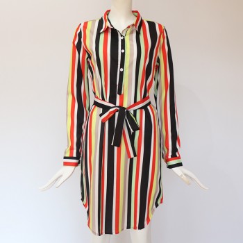 Long Sleeve Shirt Dress 2019 Summer Chiffon Boho Beach Dresses Women Casual Striped Print A-line Mini Party Dress Vestidos