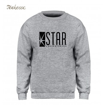 Star Labs Sweatshirt Superman Series Hoodie Men Jumper The Flash Gotham City Comic Books Black Sweatshirts Fleece Streetwear XXL