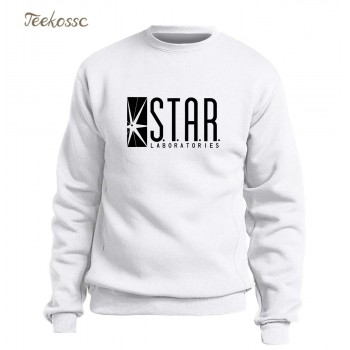 Star Labs Sweatshirt Superman Series Hoodie Men Jumper The Flash Gotham City Comic Books Black Sweatshirts Fleece Streetwear XXL