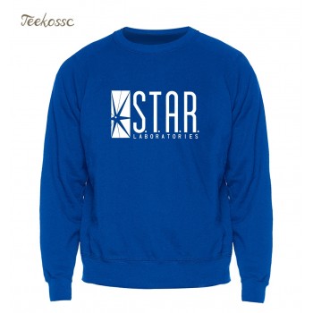 Star Labs Sweatshirt Superman Series Hoodie Men Jumper The Flash Gotham City Comic Books Black Sweatshirts Fleece Streetwear XXL