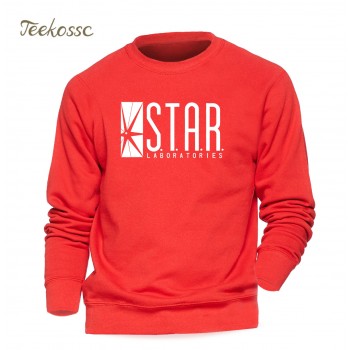 Star Labs Sweatshirt Superman Series Hoodie Men Jumper The Flash Gotham City Comic Books Black Sweatshirts Fleece Streetwear XXL