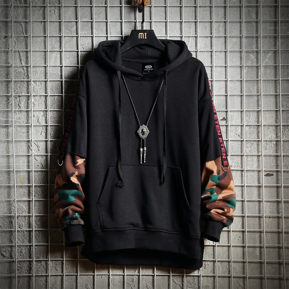 Privathinker Men Camouflage Hooded Hoodies Sweatshirts 2018 Mens Patchwork Hiphop Pullover Male Japanese Fashions Windbreaker