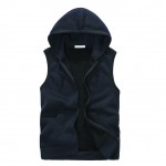 2017 New Fashion Casual Mens Sleeveless Hoodies Slim Fit Hip Pop Vest Waistcoat Zipper Hoodies Sweatshirts For Men
