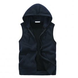 2017 New Fashion Casual Mens Sleeveless Hoodies Slim Fit Hip Pop Vest Waistcoat Zipper Hoodies Sweatshirts For Men