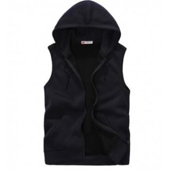 2017 New Fashion Casual Mens Sleeveless Hoodies Slim Fit Hip Pop Vest Waistcoat Zipper Hoodies Sweatshirts For Men