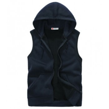 2017 New Fashion Casual Mens Sleeveless Hoodies Slim Fit Hip Pop Vest Waistcoat Zipper Hoodies Sweatshirts For Men