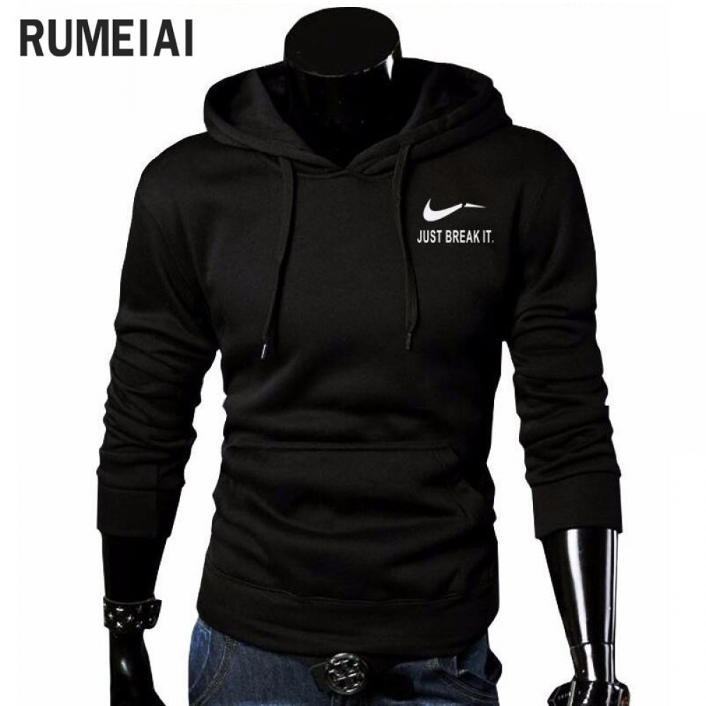 2017 Autumn New Arrival High JUST BREAK IT Printed Sportswear Men Sweatshirt Hip-Hop Male Hooded Hoodies Pullover Hoody clothing