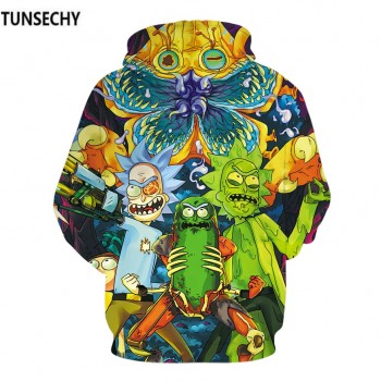 TUNSECHY Brand Cosmos 2018 Fashion Brand 3D hoodies cartoon rick and morty print Women/Men Hoody casual hooded sweatshirts