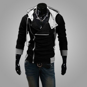 2018 Casual Man Hoodie Sweatshirt Slim Fit Male Zipper Cardigan Hoodies Outerwear Black White Sportswear Men Hooded Jacket 6XL
