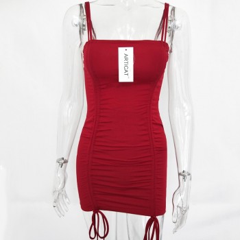 Articat Spaghetti Strap Sexy Backless Women Summer Dress 2018 Strapless Bodycon Bandage Party Dresses Vestidos Club Mini Dress