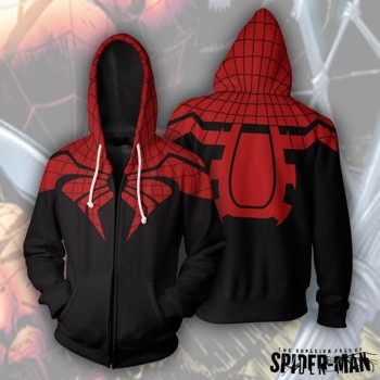 2018 Autumn Winter Scarlet Spider Zip Up Hoodie Man Hoodies Sweatshirts Superhero Cosplay  Hooded Coats Zipper jacket