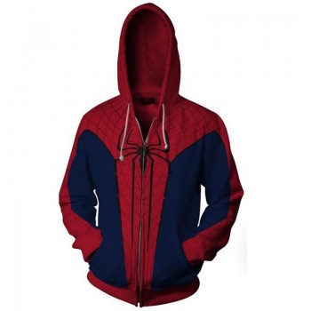2018 Autumn Winter Scarlet Spider Zip Up Hoodie Man Hoodies Sweatshirts Superhero Cosplay  Hooded Coats Zipper jacket