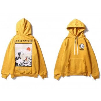 GONTHWID Japanese Embroidery Funny Cat Wave Printed Fleece Hoodies 2018 Winter Japan Style Hip Hop Casual Sweatshirts Streetwear