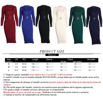 Women Midi Sweater Dress Autumn Winter 2018 New Fashion Button Long Sleeve Pencil Dress Knitted Women Bodycon Dress Black Red