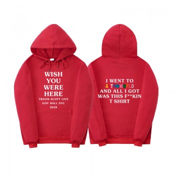 2018 Travis Scott Astroworld WISH YOU WERE HERE Unisex Pullover Hoodie and Sweatshirt different size pls see the size chart