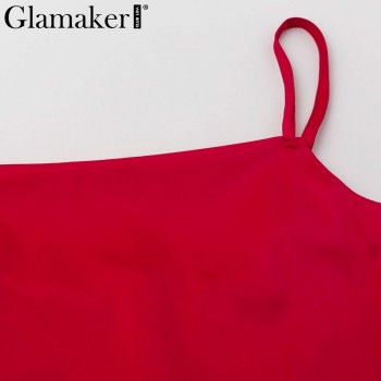 Glamaker Irregular ruffle split maxi dress Women sexy bodycon long dress elegant Female autumn party club dress vestido de noiva