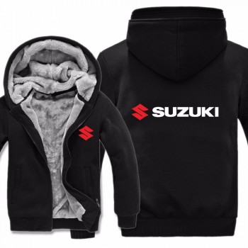 Motorcycle Suzuki Hoodies Jacket Winter Men Pullover Man Coat Casual Wool Liner Fleece Suzuki Sweatshirts