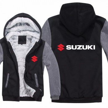 Motorcycle Suzuki Hoodies Jacket Winter Men Pullover Man Coat Casual Wool Liner Fleece Suzuki Sweatshirts