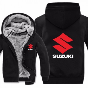 Motorcycle Suzuki Hoodies Jacket Winter Men Pullover Man Coat Casual Wool Liner Fleece Suzuki Sweatshirts