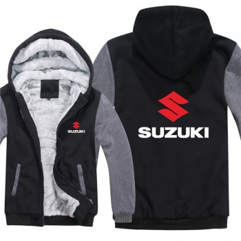 Motorcycle Suzuki Hoodies Jacket Winter Men Pullover Man Coat Casual Wool Liner Fleece Suzuki Sweatshirts