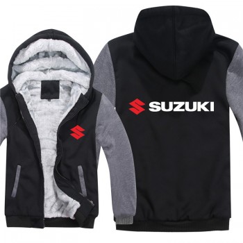 Motorcycle Suzuki Hoodies Jacket Winter Men Pullover Man Coat Casual Wool Liner Fleece Suzuki Sweatshirts