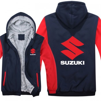 Motorcycle Suzuki Hoodies Jacket Winter Men Pullover Man Coat Casual Wool Liner Fleece Suzuki Sweatshirts
