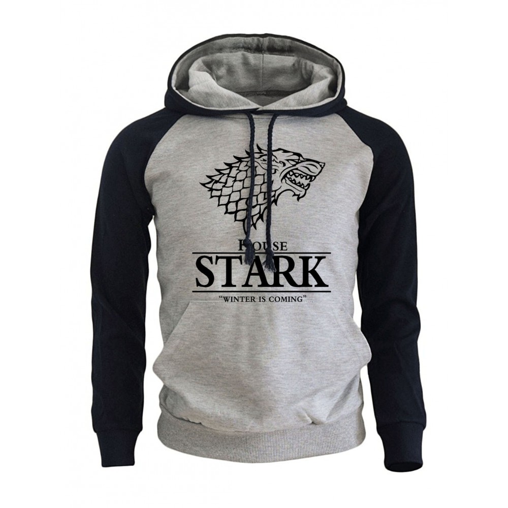2018 Raglan Hoodies For Men House Stark The Song of Ice and Fire Winter Is Coming Mens Sportswear Game Of Thrones Sweatshirt