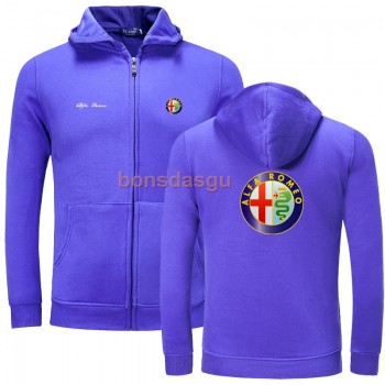 Alfa Romeo logo Print zipper Hoodies Men Casual Long Sleeve Mens zipper Hoodie Sweatshirts women Hoody Clothing