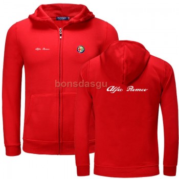 Alfa Romeo logo Print zipper Hoodies Men Casual Long Sleeve Mens zipper Hoodie Sweatshirts women Hoody Clothing