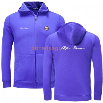 Alfa Romeo logo Print zipper Hoodies Men Casual Long Sleeve Mens zipper Hoodie Sweatshirts women Hoody Clothing