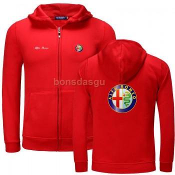 Alfa Romeo logo Print zipper Hoodies Men Casual Long Sleeve Mens zipper Hoodie Sweatshirts women Hoody Clothing