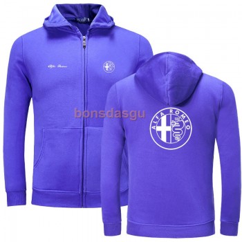 Alfa Romeo logo Print zipper Hoodies Men Casual Long Sleeve Mens zipper Hoodie Sweatshirts women Hoody Clothing
