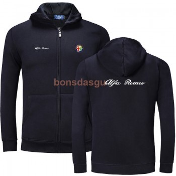 Alfa Romeo logo Print zipper Hoodies Men Casual Long Sleeve Mens zipper Hoodie Sweatshirts women Hoody Clothing