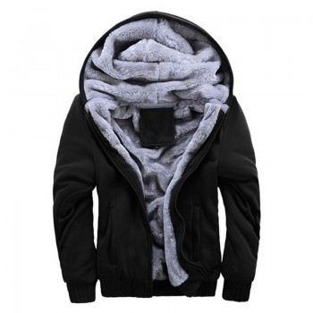 2018 New Hoodies Sweateshirts Men Winter Warm Thick Plus Velvet Hoodies Jacket Parkas Casual Solid Streetwear Mens Cardigan Coat