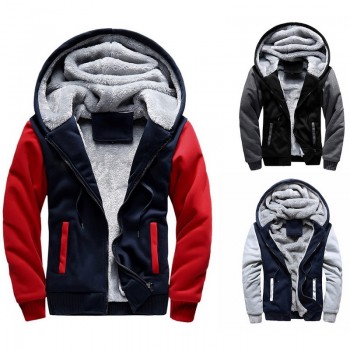 2018 New Hoodies Sweateshirts Men Winter Warm Thick Plus Velvet Hoodies Jacket Parkas Casual Solid Streetwear Mens Cardigan Coat