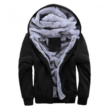 2018 New Hoodies Sweateshirts Men Winter Warm Thick Plus Velvet Hoodies Jacket Parkas Casual Solid Streetwear Mens Cardigan Coat