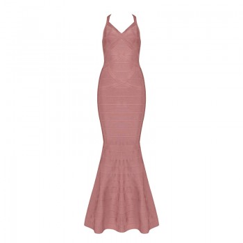 INDRESSME 2018 New Women Red V-Neck Sleeveless Long Wedding Evening Party Bandage Dresses Maxi Gown