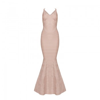 INDRESSME 2018 New Women Red V-Neck Sleeveless Long Wedding Evening Party Bandage Dresses Maxi Gown