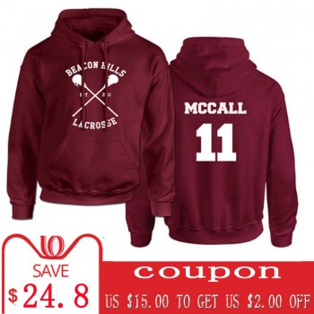 Teen Wolf Hoodie Men McCall 11 Lacrosse Stilinski 24 Lahey 14 Print Pullover Mens Hoddies Red Hood Sweatshirts Women Anime Hodie
