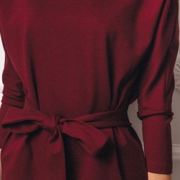 Vintage Bandage Winter Dress Women 2018 Wine High Waist Vestidos Elegant Office Ladies Dresses Autumn Winter Warm Dress Female