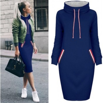 CURRADA 2018 autumn winter dress Long sleeve vestidos Casual party dresses vestido de festa women dres High collar robe femme